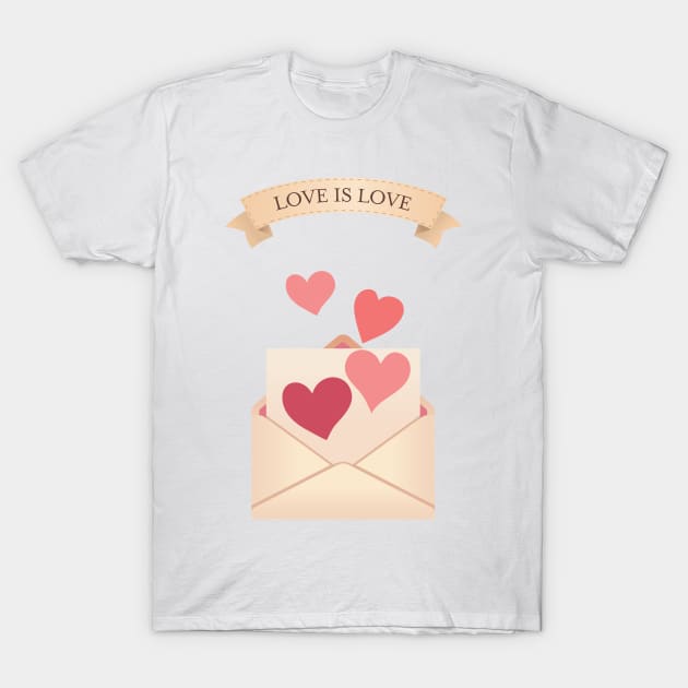 Love is Love Envelope T-Shirt by SWON Design